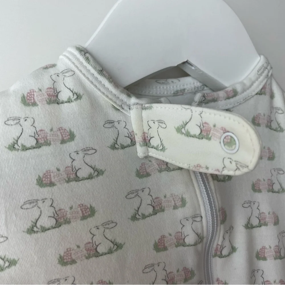 Lila and Hayes Bunny Print Footie 0-3 Months
